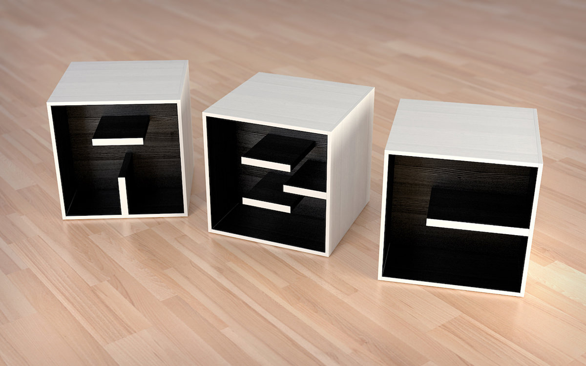 Cubi ABC per sottoscala o mansarda